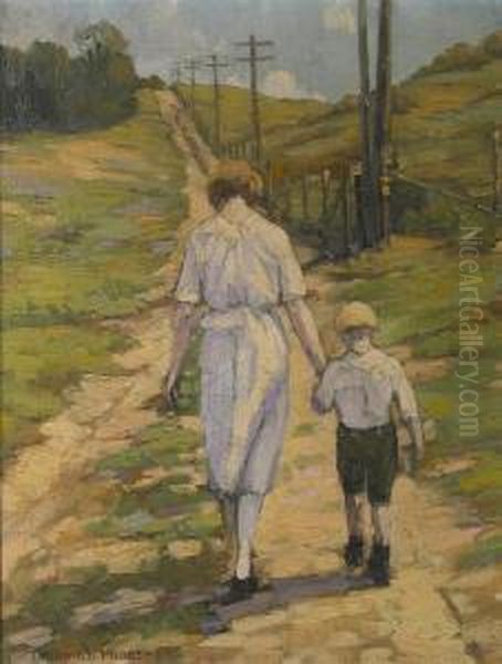 Two Figures On A Country Road - view 1