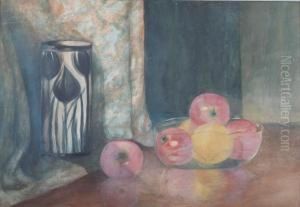 Still Life Of Fruit And A Vase by Ernest Procter