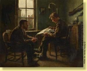 La Lecture Du Journal Devant La Fenetre by Frans Proost