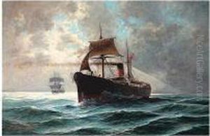 Ships At Sea by Pavlo Prosalentis