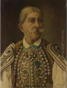 Portrait Of Themistoclis Tricoupis by Spyridon Prosalentis