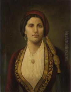 Portrait Of Kalidona Tricoupis by Spyridon Prosalentis