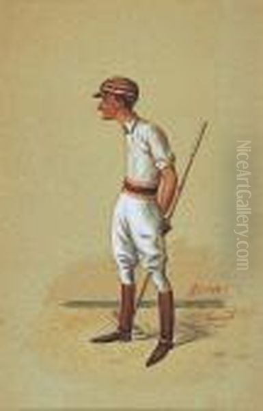 Portrait Of A Polo Player In Red Striped Cap - view 1