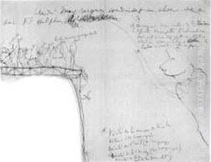 L.a.s. <bucht> Avec Dessin A La Plume, [vers 1900 ?], A Reynaldo Hahn ; 2 Pages In-4 Sur Papier Avec Un Coin Dechire