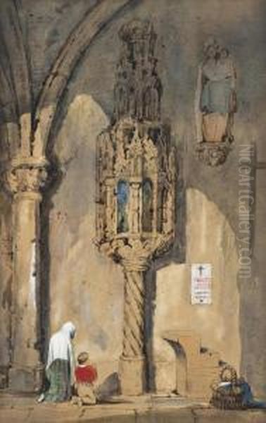Mother And Child Before A Shrine - view 1