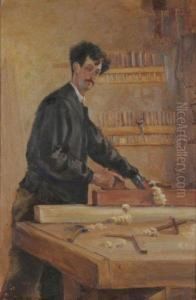 Portrait D'emile Galle A L'etabli by Victor Prouve