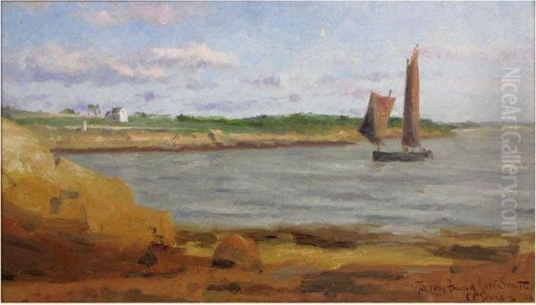 Ocean Inlet View With Sailboat - view 1