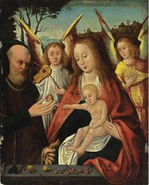The Holy Family With Angels Making Music In A Landscape - view 1