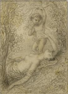 Nymph Asleep With Cupid
