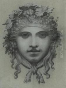 Head Of A Bacchant by Pierre-Paul Prud'hon