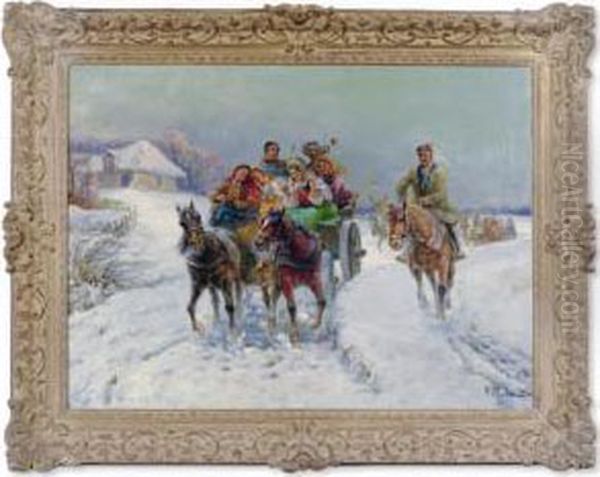 Merry Musicians In A Winter Landscape - view 1