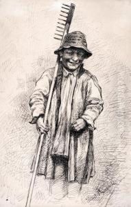 Chlopiec Z Grabiami by Witold Pruszkowski