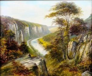 River Scene, Seven Sisters Rock On The Riverwye