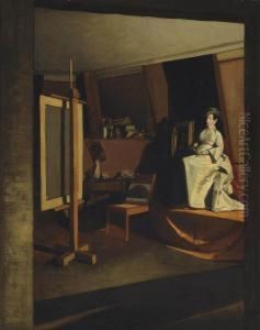 Artist's Studio With Mannequin by James Ferrier Pryde