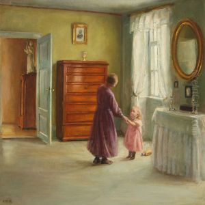 Interior With Mother Anddaughter by Caja Prytz