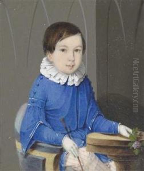 A Portrait Of A Boy In A Sailor""""s Suit And In Striped Pants - view 1