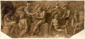 La Forge De Vulcain by Biagio Puccini