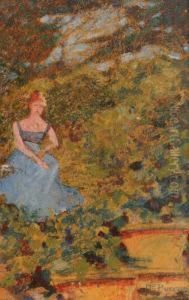 Dama In Giardino by Mario Puccini