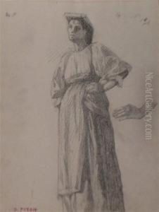 Etude De Femme En Pied Avec Reprise De La Main by Denys Puech