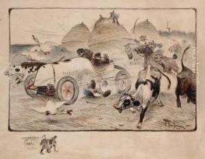 L'automobile Lancee A Toute Allure Terrorisant Les Troupeaux
