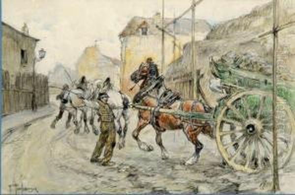 Chevaux Trainant Un Chariot - view 1