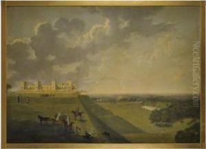 View Of Windsor Castle, The Earl And Countess Of Pomfret Introducedto The Artist In The Foreground