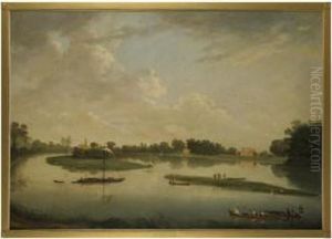 View Of Sunbury House Beside The River Thames At Chiswick by Herbert Pugh