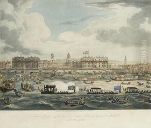 Funeral Procession Of The Late Lord Nelson, From Greenwich To Whitehall by Augustus Charles Pugin