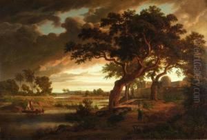 Weite Exotische Flusslandschaft Im Abendlicht by Alexis Puhlmann