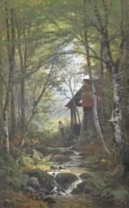 Schleifmuhle An Waldbach by Victor Puhonny
