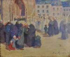 Procession De Premierescommuniantes by Ferdinand Loyen Du Puigaudeau