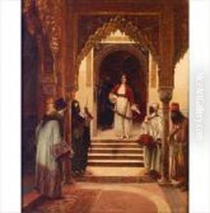 Interieur De Palais En Orient by Clement Pujol de Gustavino