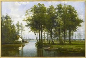 On The Riverbank by Louis Pulinckx