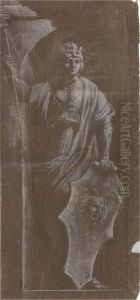 Minerva Bearing A Shield With The Head Of Medusa by Biagio Pupini