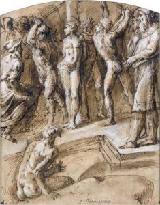 The Scourging Of A Male Saint by Biagio Pupini