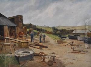 Boatyard Scene "at St. Mawes"