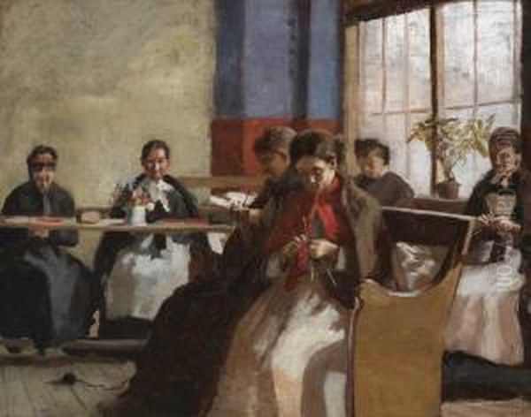 A Group Knitting - view 1