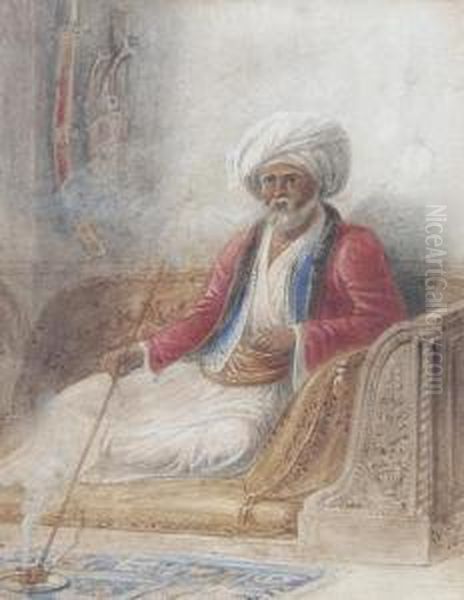 An Arab Gentleman Smoking His Pipe - view 1