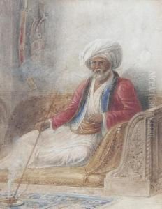 An Arab Gentleman Smoking His Pipe