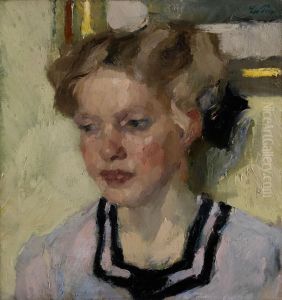 Portrait Mina Hasch by Leo Putz