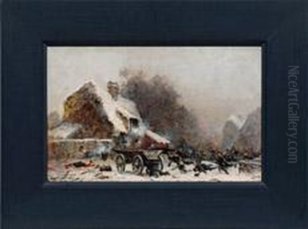Winterlicheschlachtenszene An Einem Gehoft - view 1