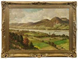 Impressionistische Rheinlandschaft Mit Dem Drachenfels Bei Konigswinter by Paul Putzhofen-Hambuchen