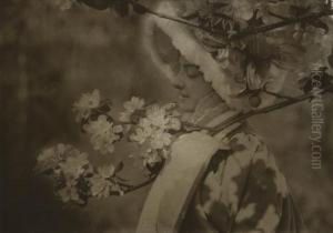 Woman With Cherry Blossoms