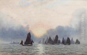 The Sprat Fleet Leaving Poole Harbour, Dorset