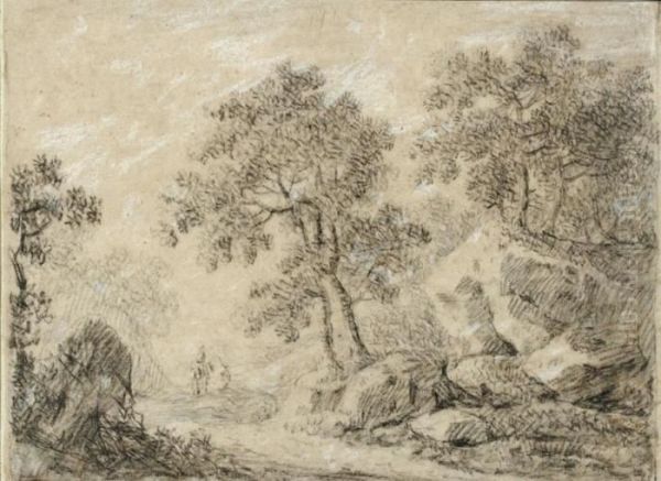 Cavalier Dans Un Paysage Boise - view 1