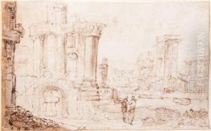 Figures By Roman Ruins by Jan Pynas