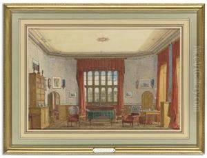 Two Interior Views Of A Room, Christ Church, Oxford by George Pyne