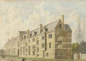 Viwe Of The South Facade Of Christ Church College, Oxford Fromchrist Church Meadows by George Pyne