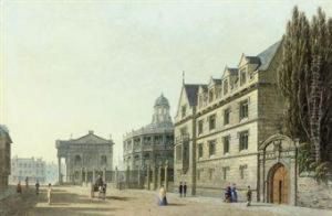 View Of The Clarendon Building, Sheldonian Theatre And Exeter College, Broad Street, Oxford by George Pyne