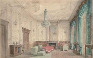Interior Of A Drawing Room In A Country House by George Pyne